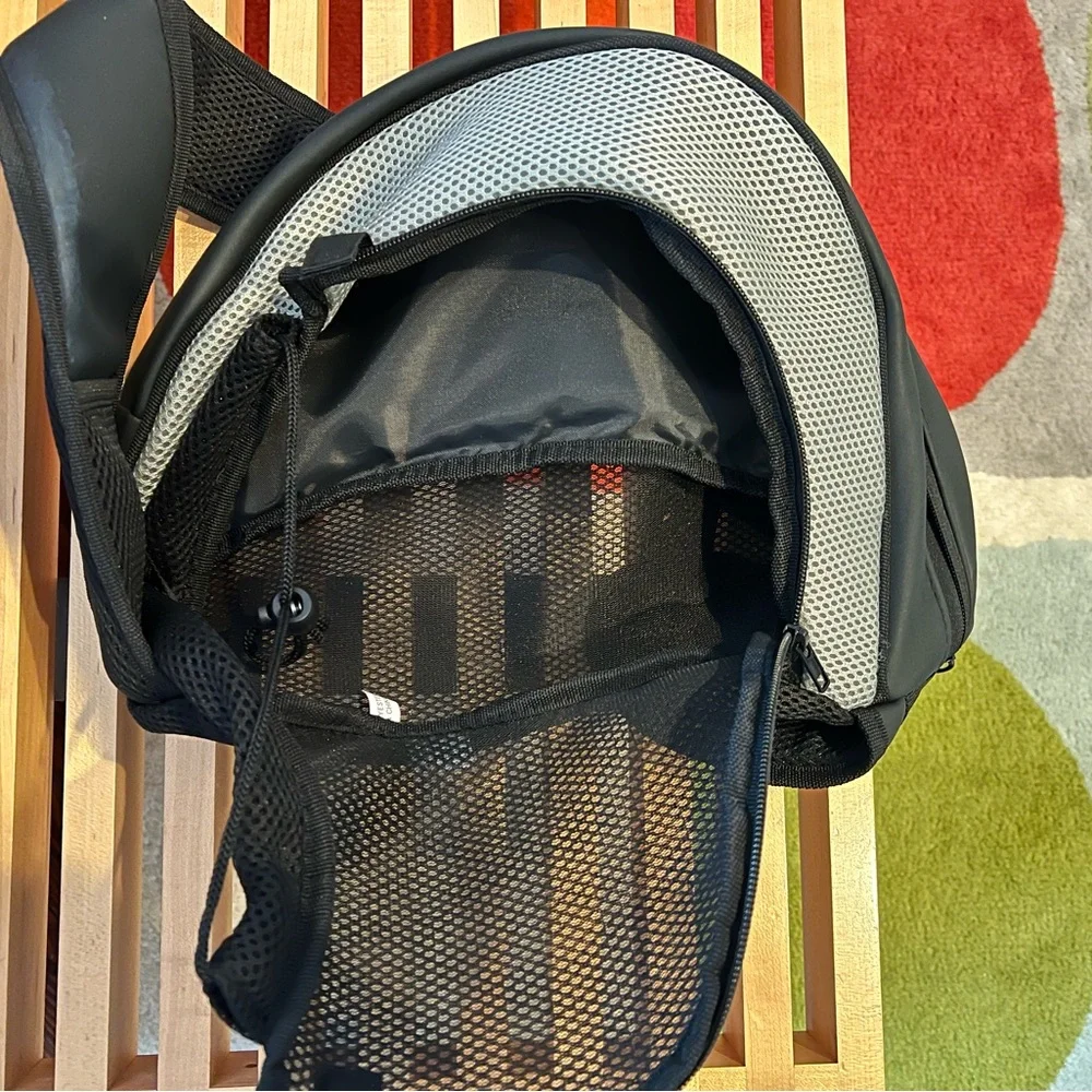 Katziela® Expandable Mesh Sling Bag Front Shoulder Pet Carrier Black 10 lbs Max
